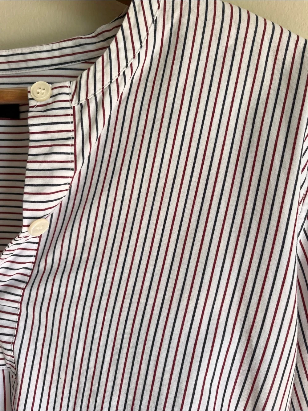 J. Crew Women's Stripe Long Sleeve Blouse with Embroidery on Sleeve Size Large